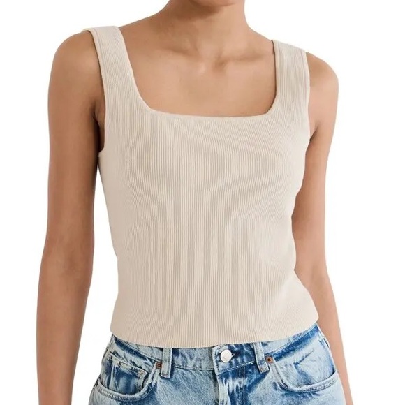 Reformation Tops - Reformation Cream Ribbed Tank Top